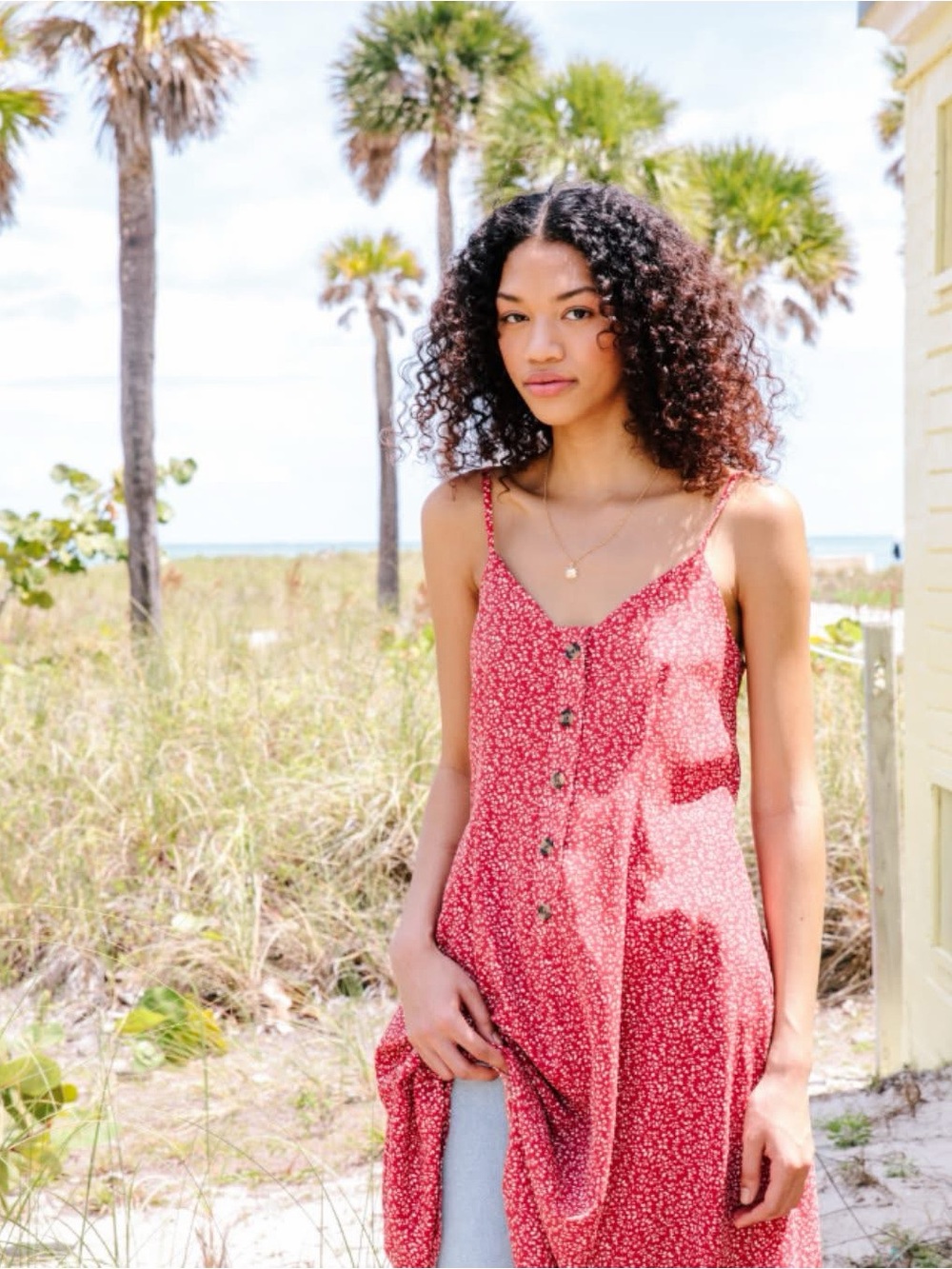 Primark Red Floral Button-Front Sundress